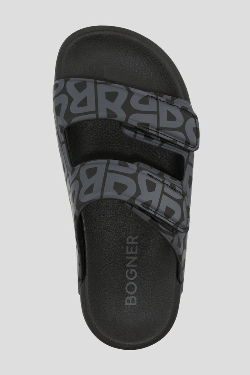 Biarritz Slip-ons in Black/Gray 5