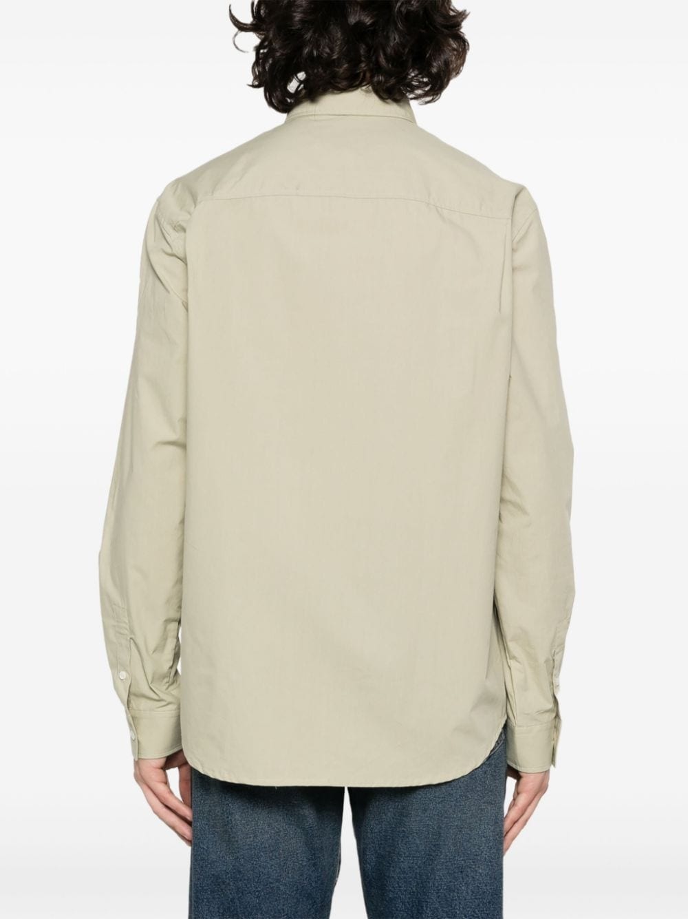 logo-embroidered cotton shirt - 4