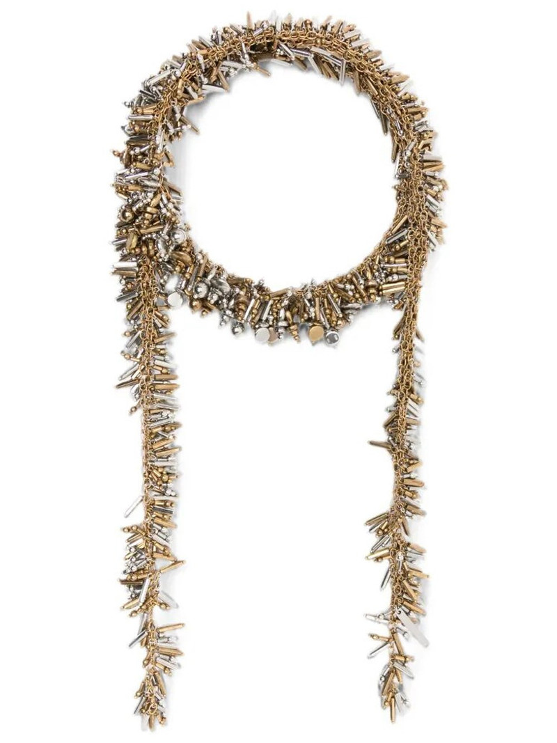EMBROIDERED BEAD SCARF NECKLACE 1