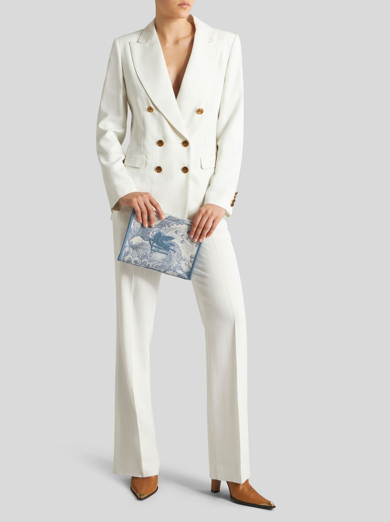 Etro MEDIUM DENIM JACQUARD POUCH outlook