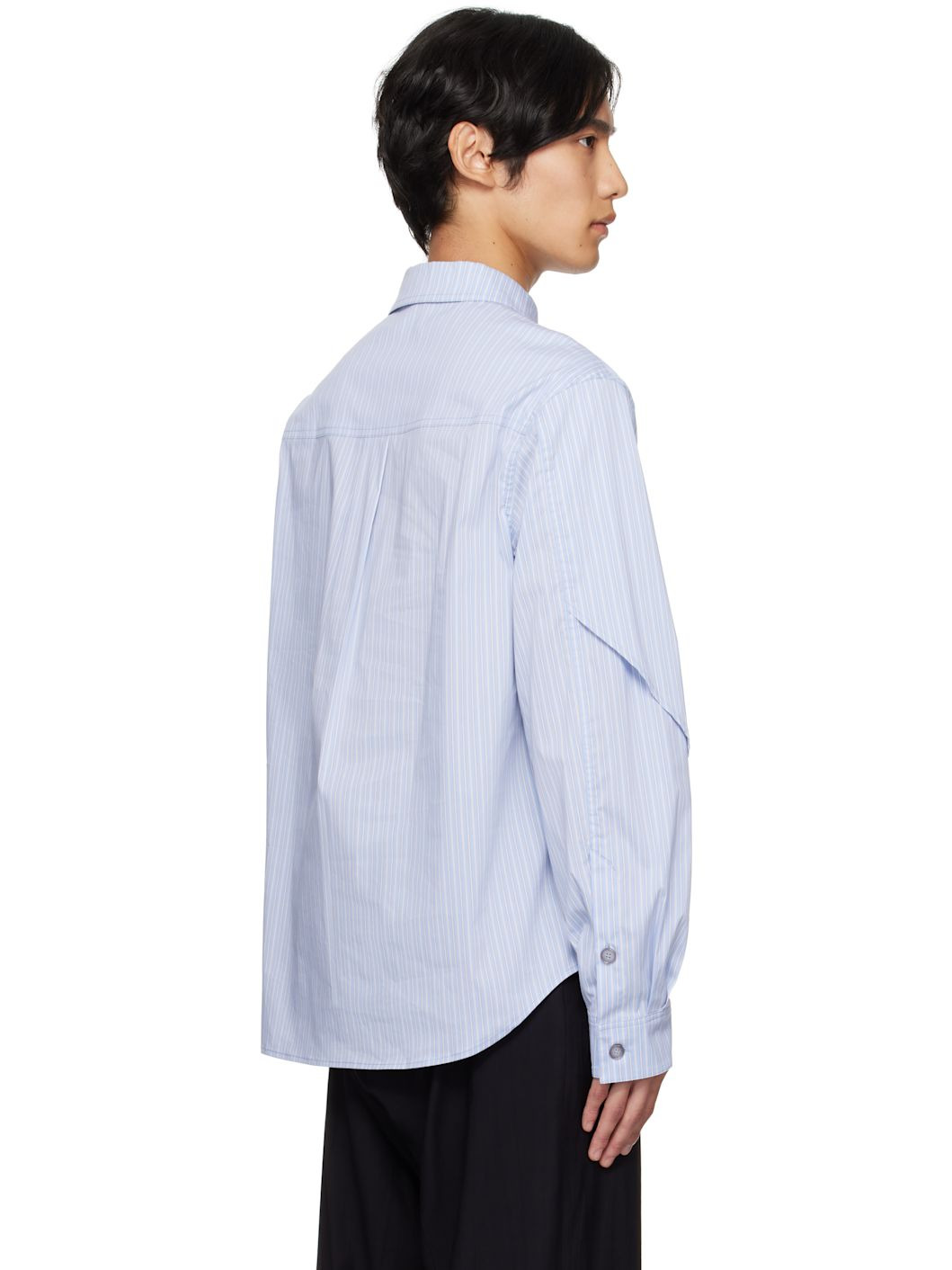 Blue Stripe Layered Shirt - 3