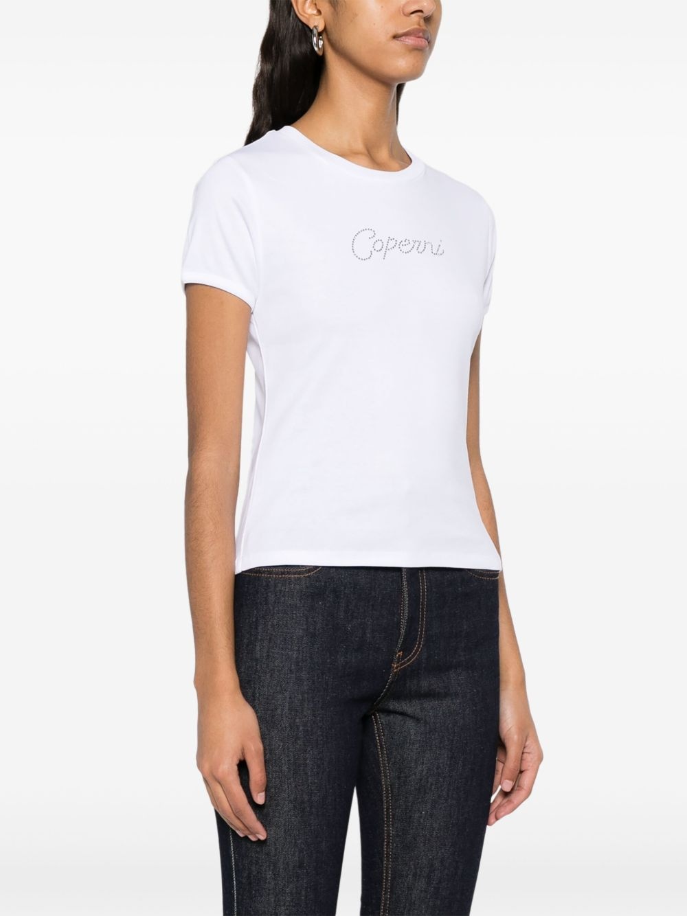 crystal embellished-logo T-shirt - 3