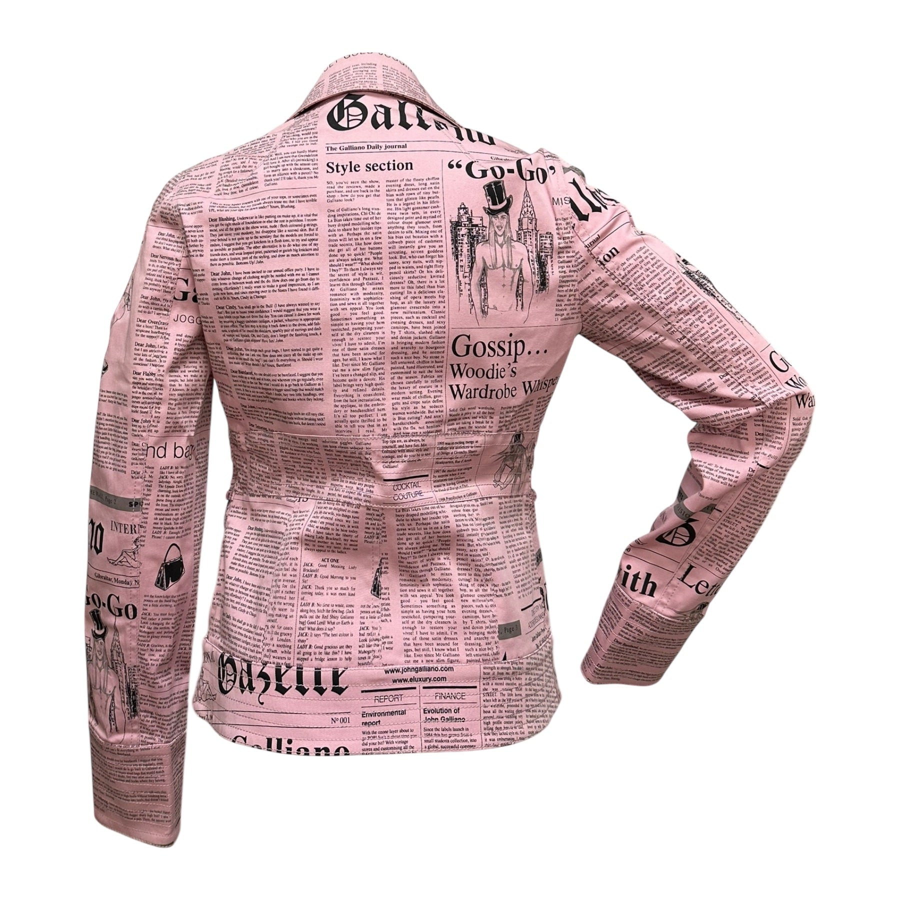 JOHN GALLIANO Spring Summer 2005 Newspaper Print Jacket - 2