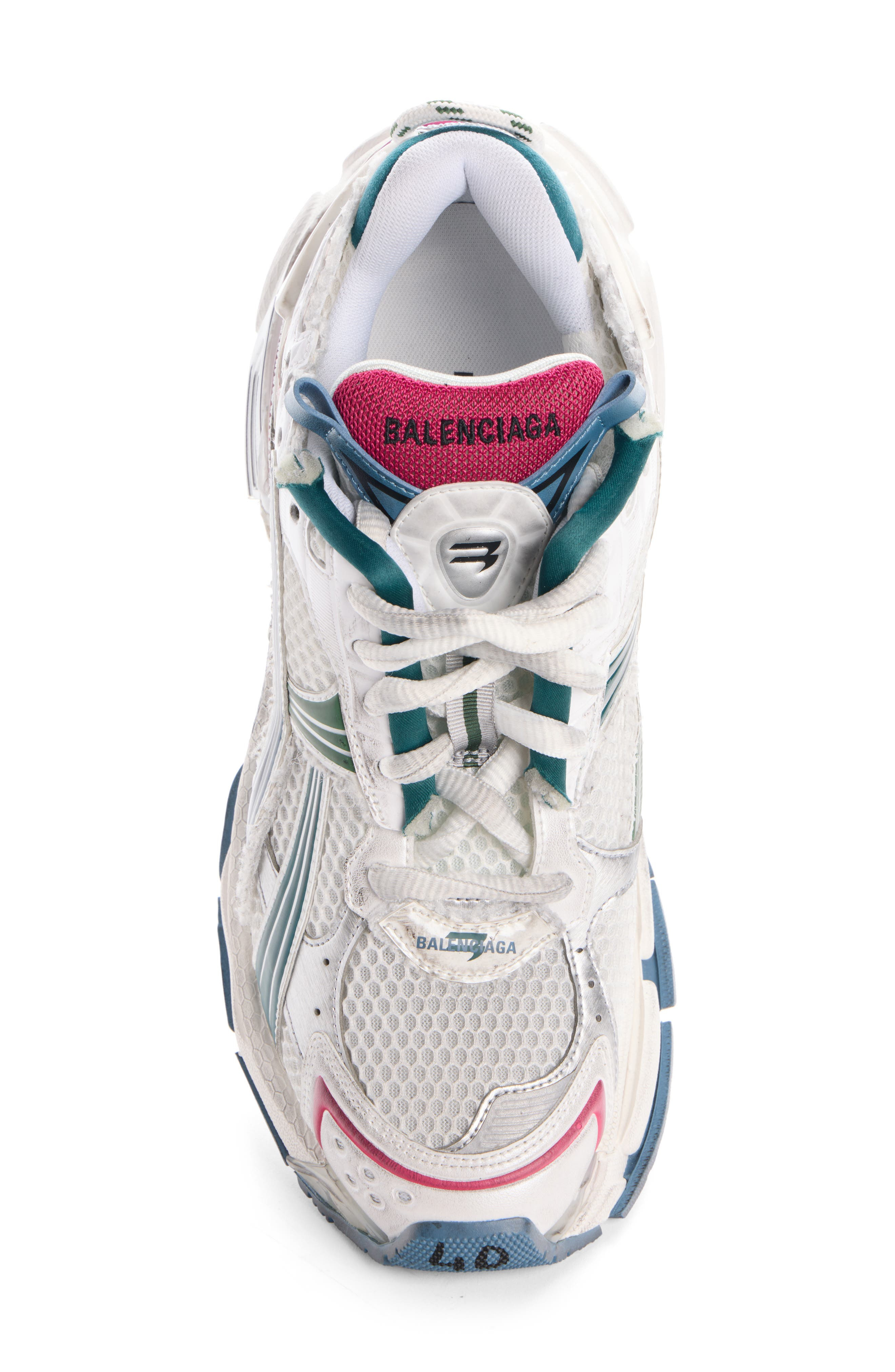 Balenciaga Runner Sneaker in White/Dark Green/Blue/Pink at Nordstrom - 4