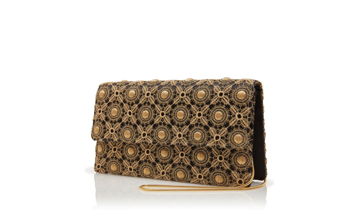 Black and Gold Satin Clutch - 3