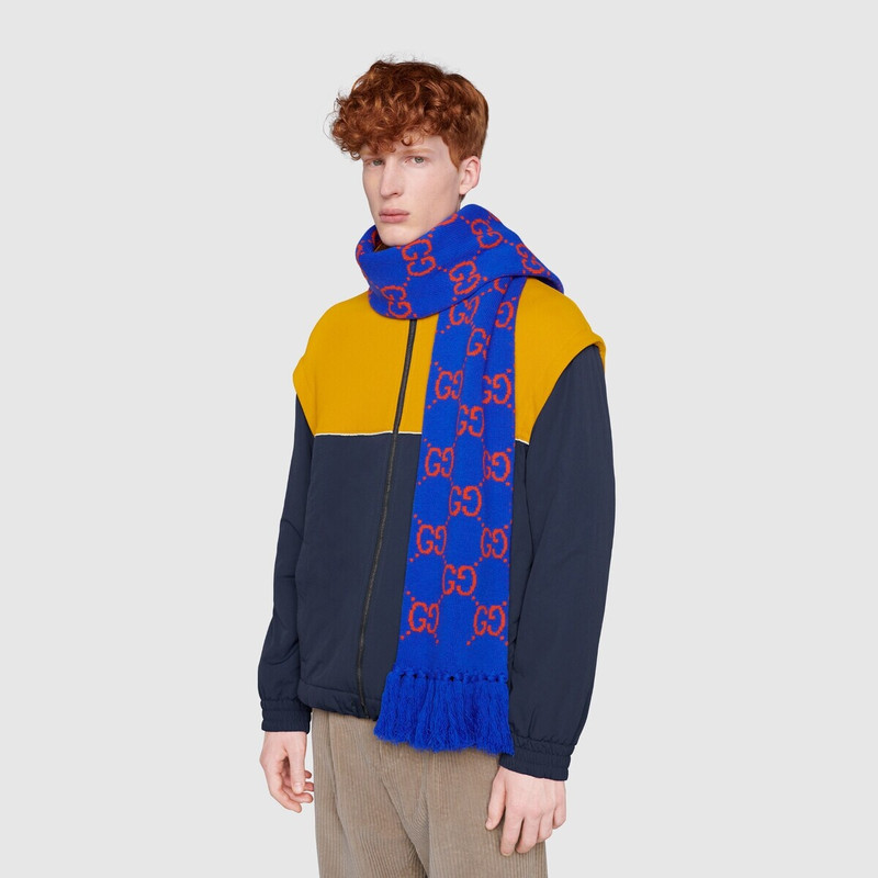 GG wool jacquard scarf 3