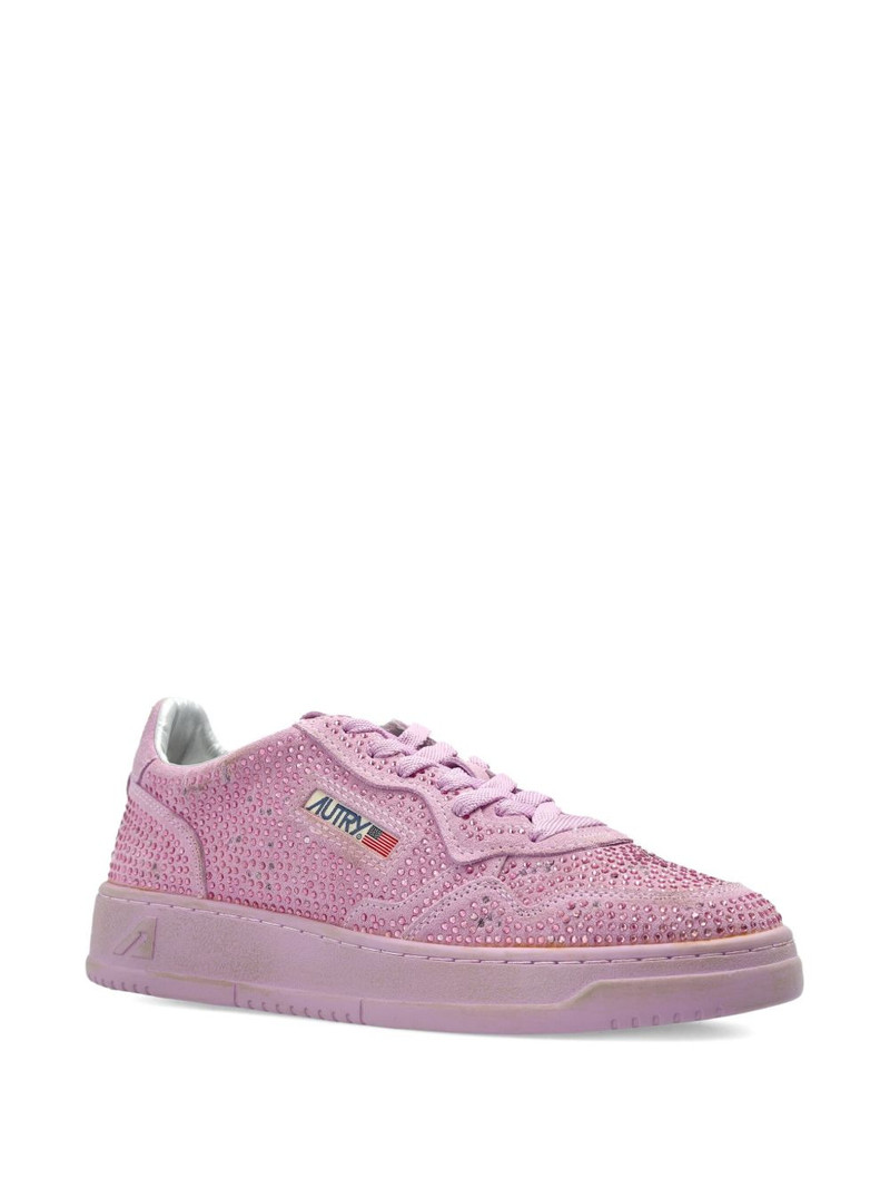 AUTRY suede crustal-embellished sneakers outlook