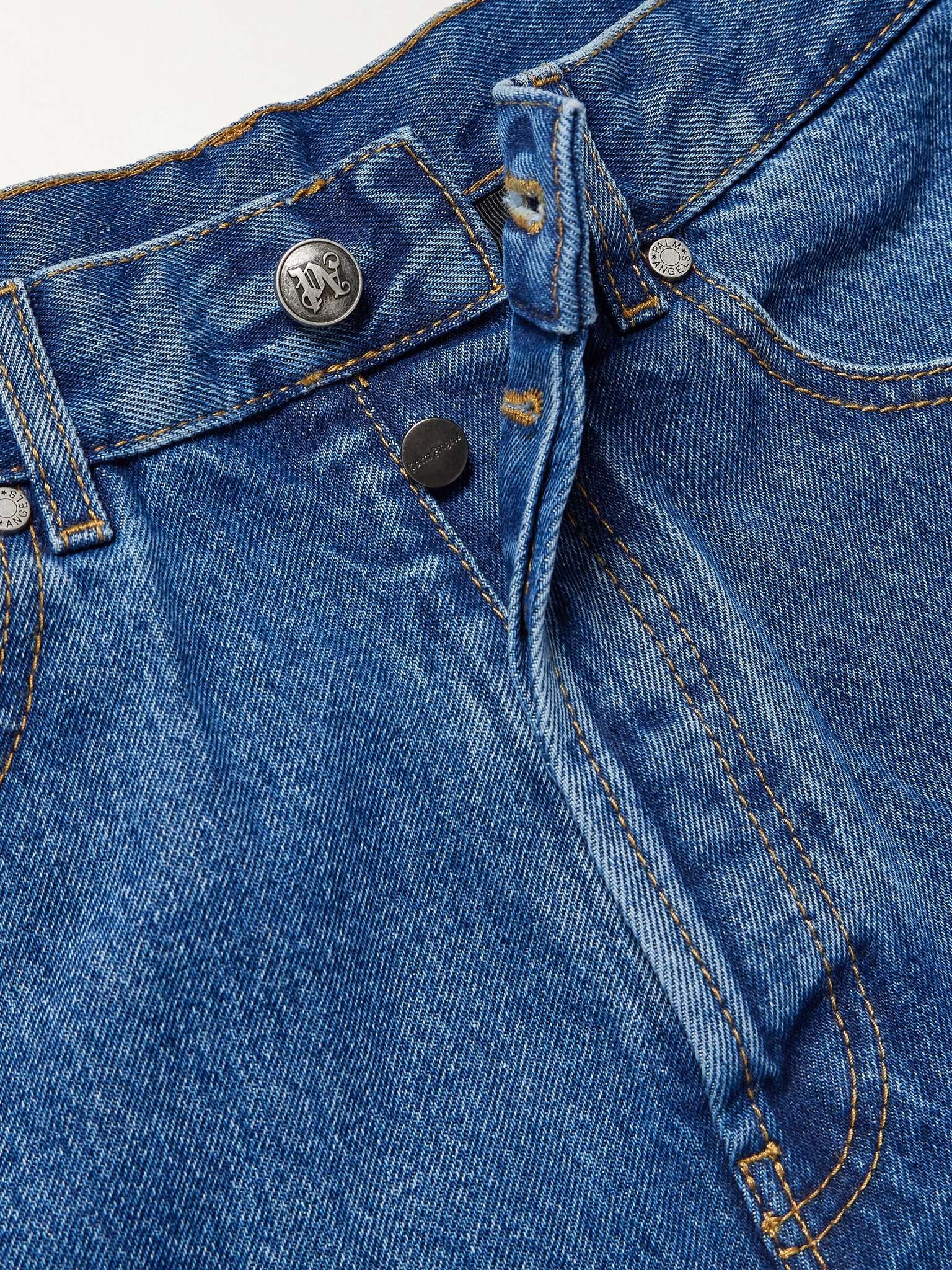 Embossed Straight-Leg Panelled Jeans - 3