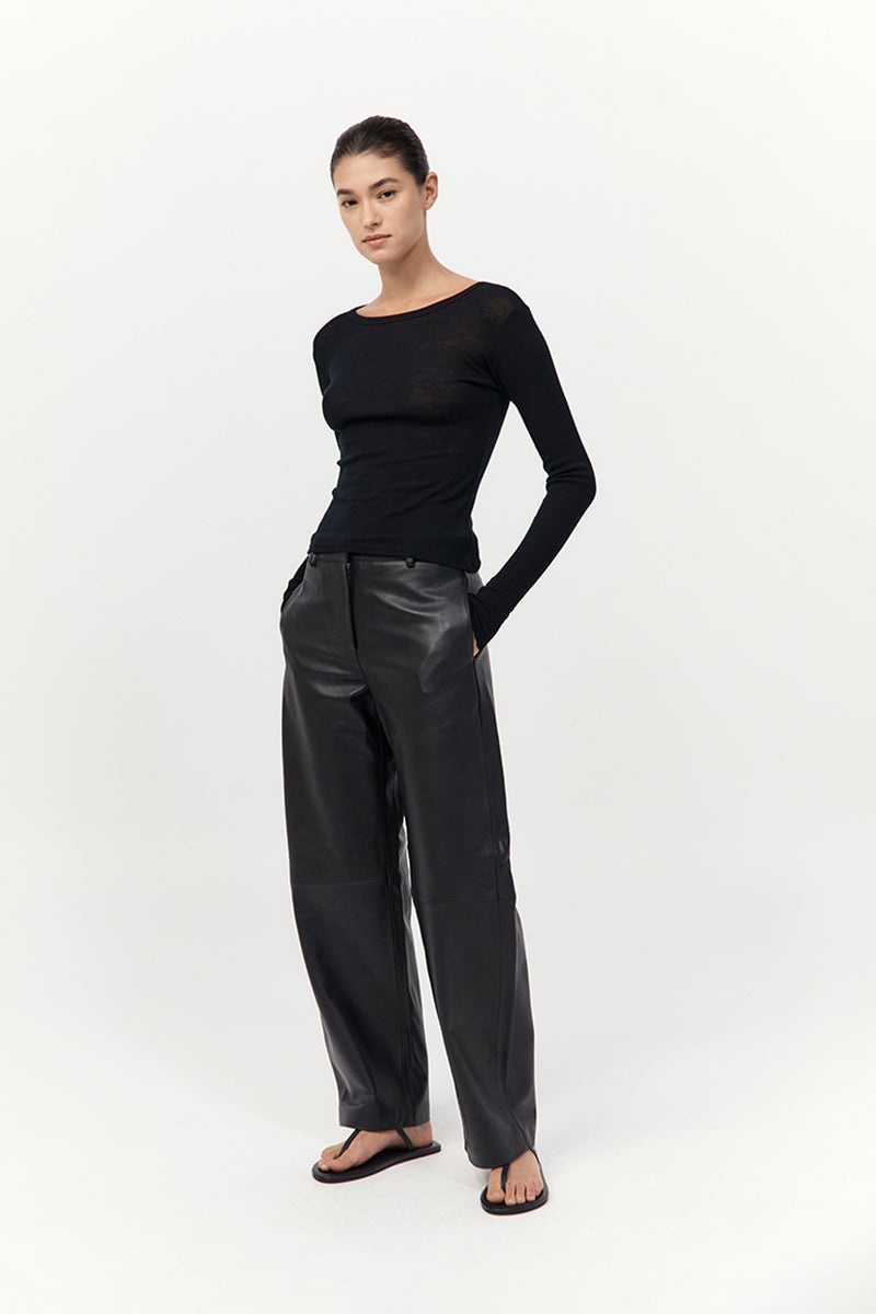 Baby Wool Long Sleeve Top - Black - 4