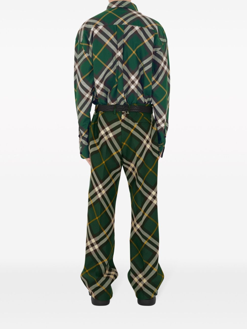 EKD-embroidered checkered cotton shirt - 4