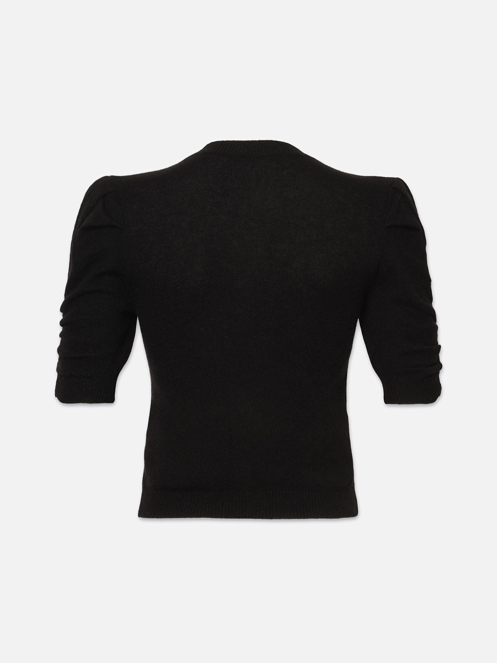 Ruched Sleeve Cashmere Sweater in Noir - 5