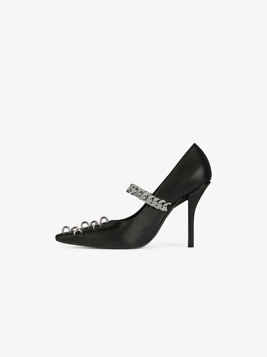 PUMPS IN LEATHER WITH METALLIC DETAILS - 4