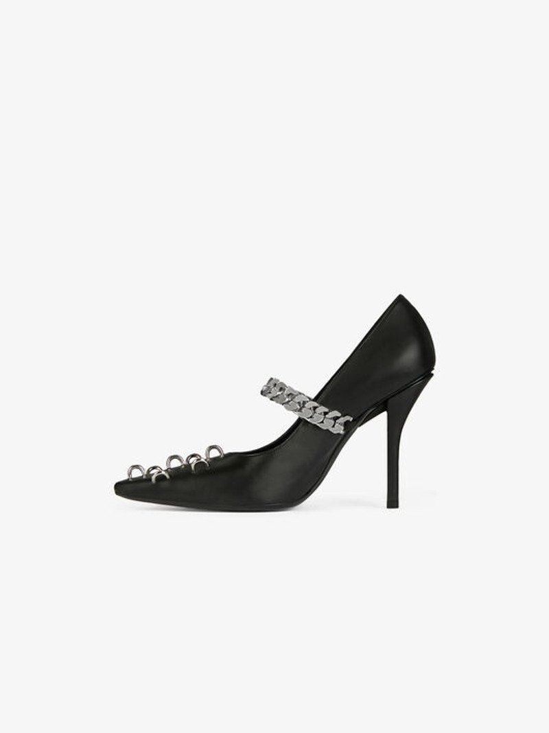 PUMPS IN LEATHER WITH METALLIC DETAILS 4