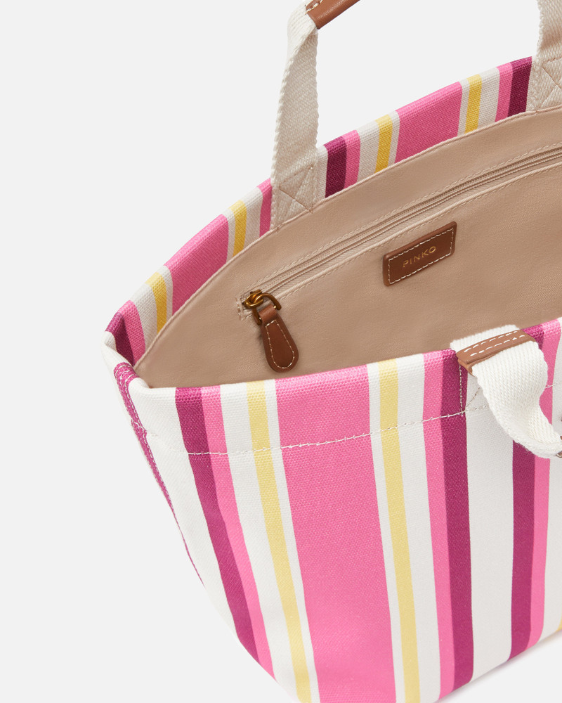 MEDIUM SHOPPER BAG IN STRIPED CANVAS 4