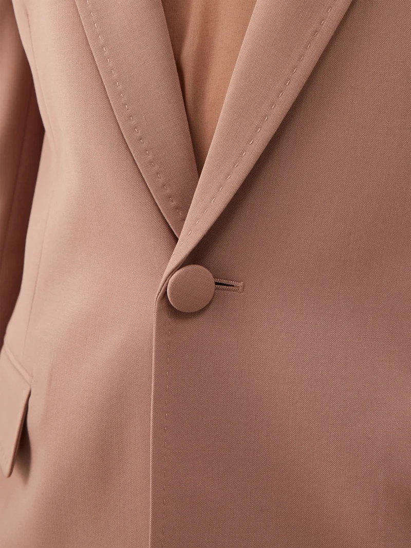Logo-patch wool suit jacket - 4