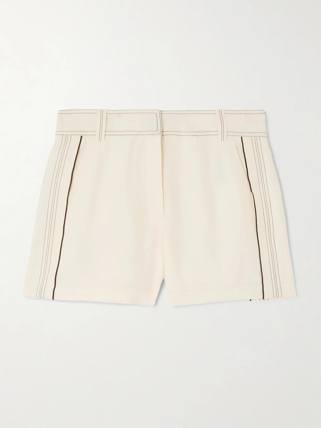 Piped Woven Shorts - 1