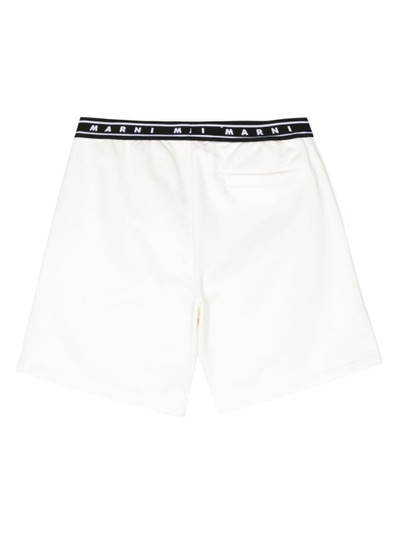 Marni logo-print strap cotton shorts outlook