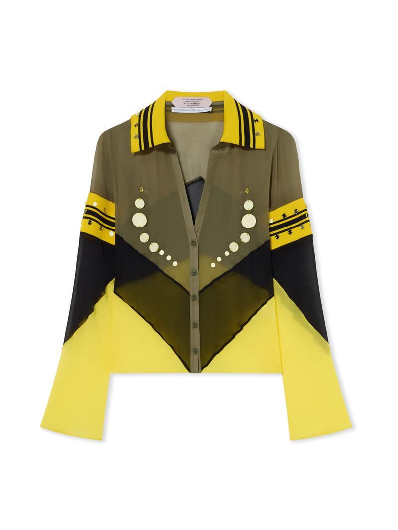 Geo Mirror Ribbed Color Block Shirt 1