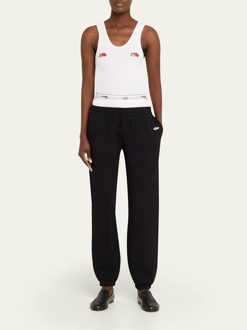 HommeGirls® x Fruit Of The Loom Peekaboo Boxer Straight-Leg Ankle Sweatpants outlook