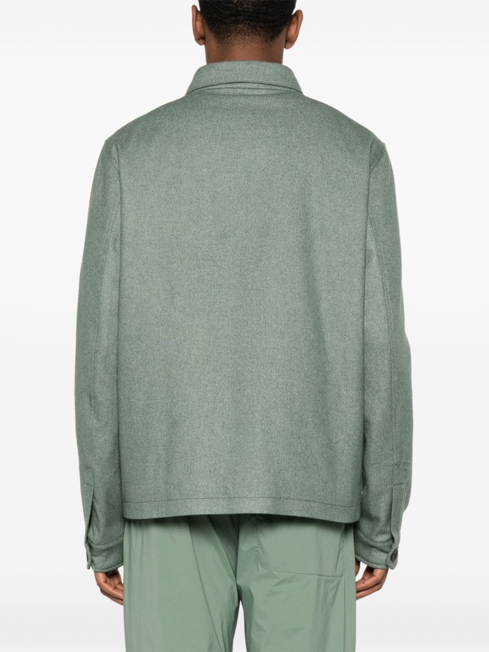 button-up brushed shirt jacket - 4