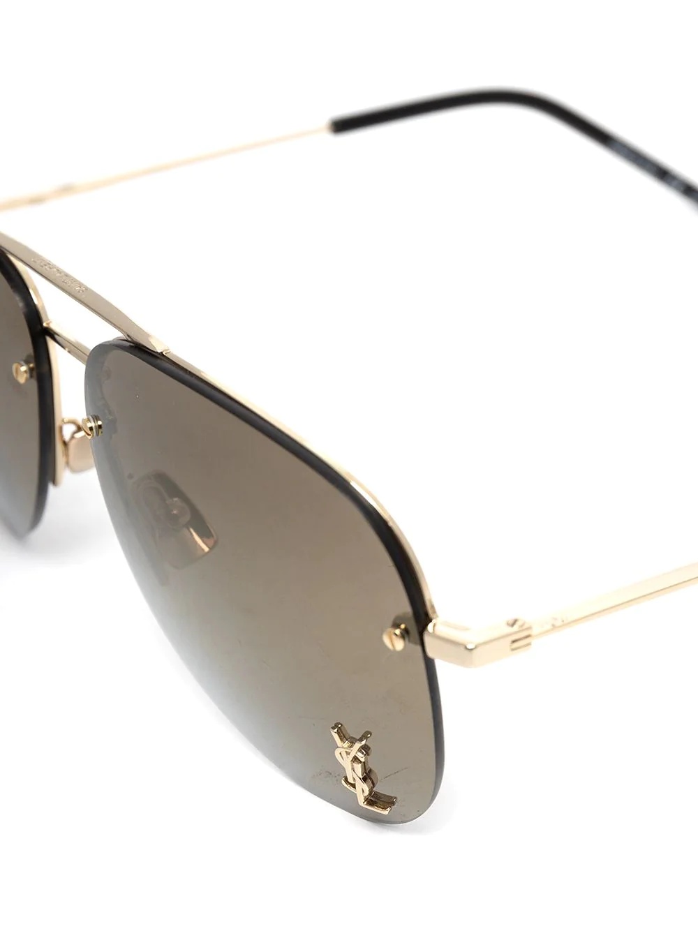 aviator-frame bronze tint gold sunglasses - 3