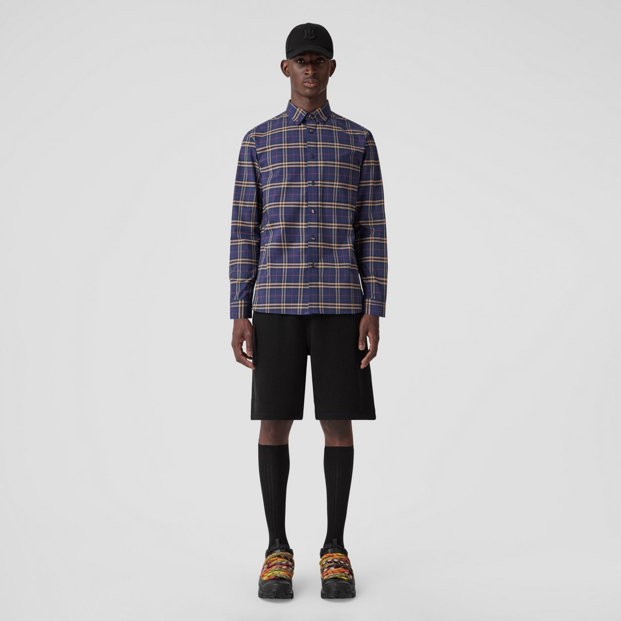 Slim Fit Check Stretch Cotton Shirt - 2