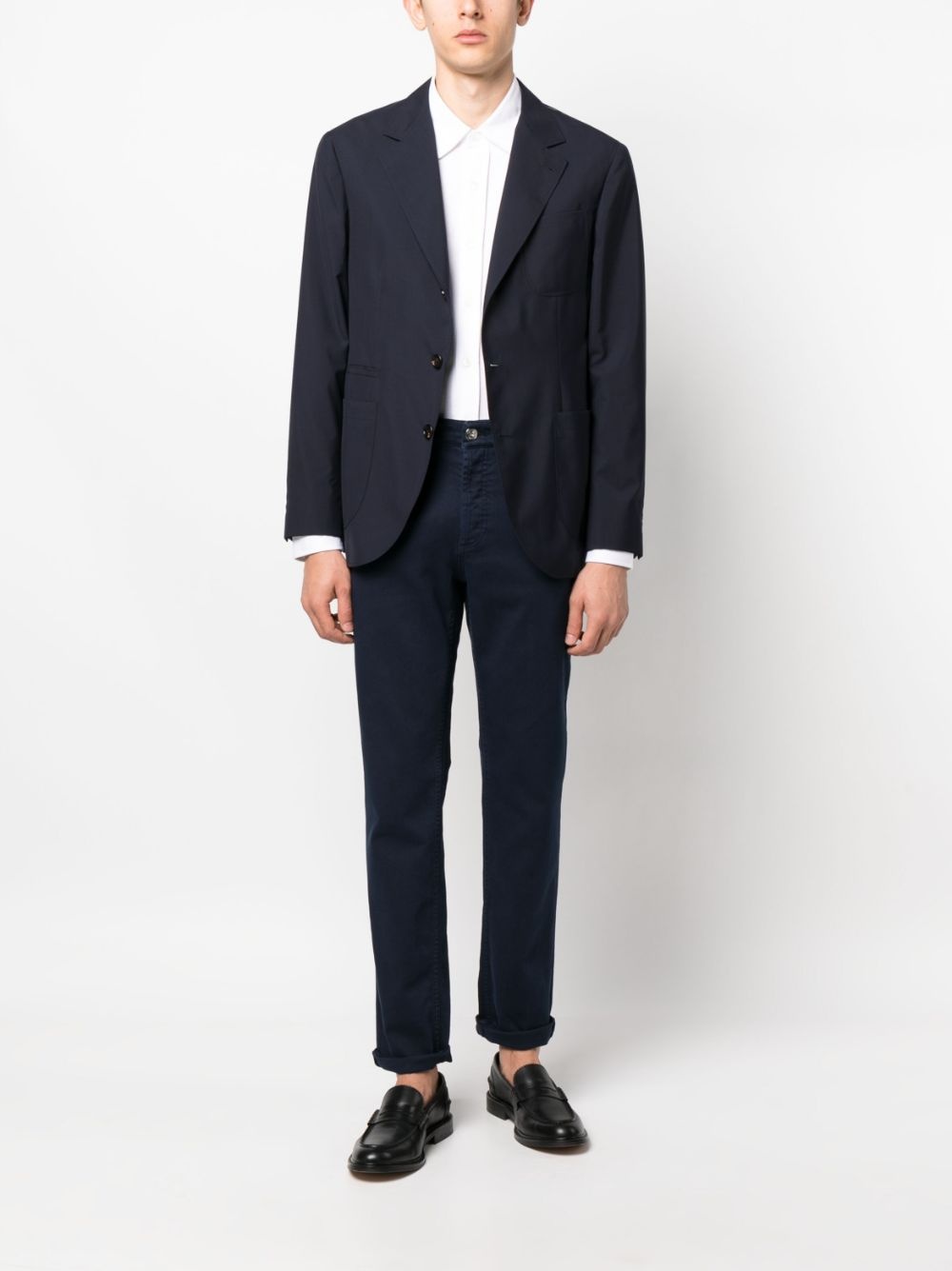 spread-collar cotton shirt - 2