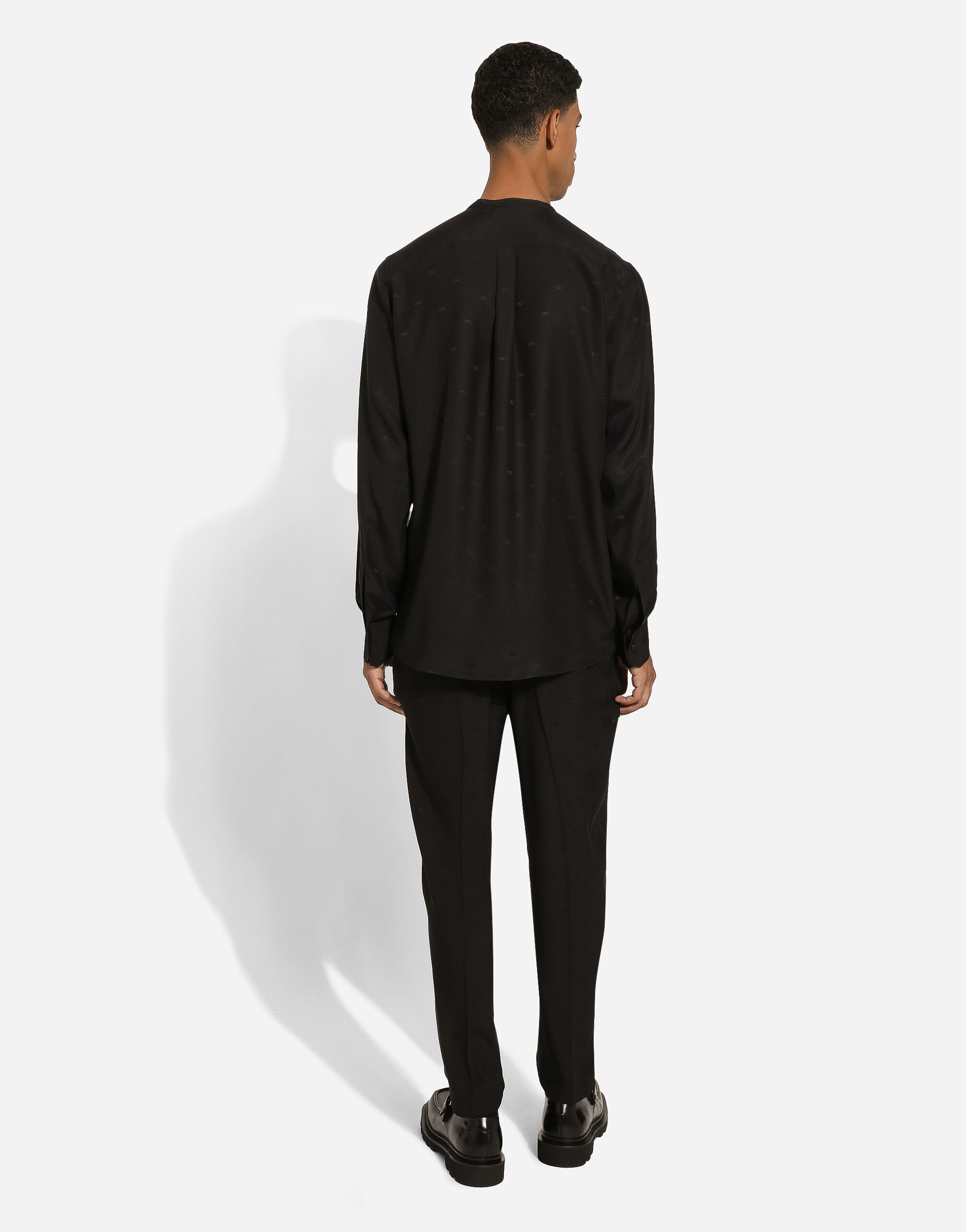Silk Martini-fit shirt with plastron - 3