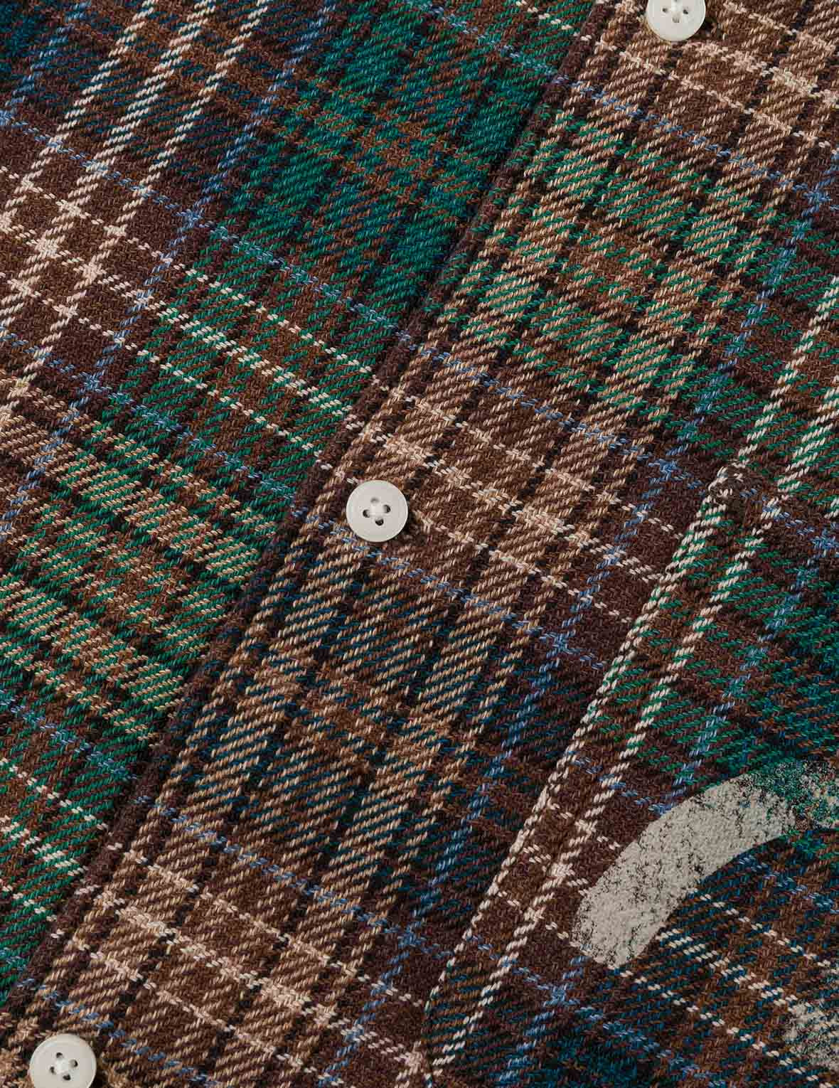 Seagull Print Regular Fit Flannel Check Shirt - 9