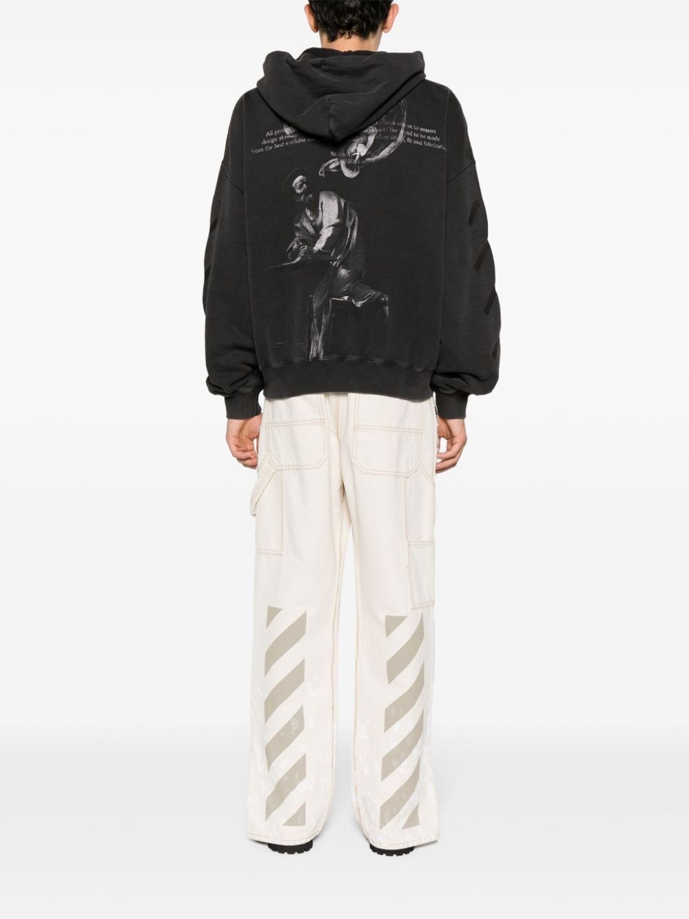 Off-White Men Logo Cotton Hoodie - 4