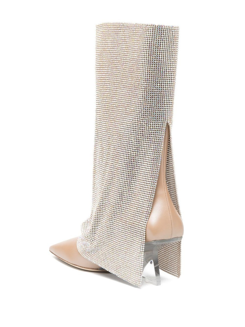Virginia 95mm crystal-drape boots 3