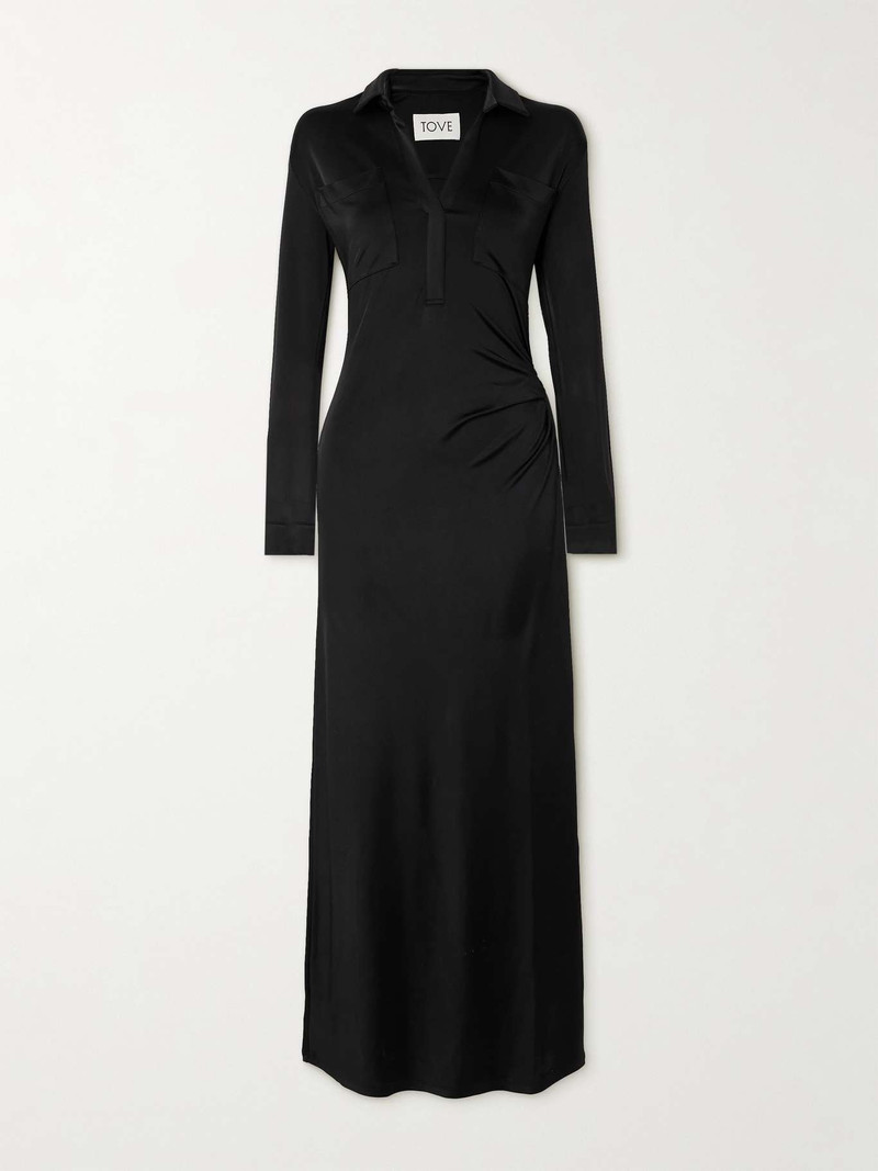 Iana gathered stretch-jersey maxi dress - 1