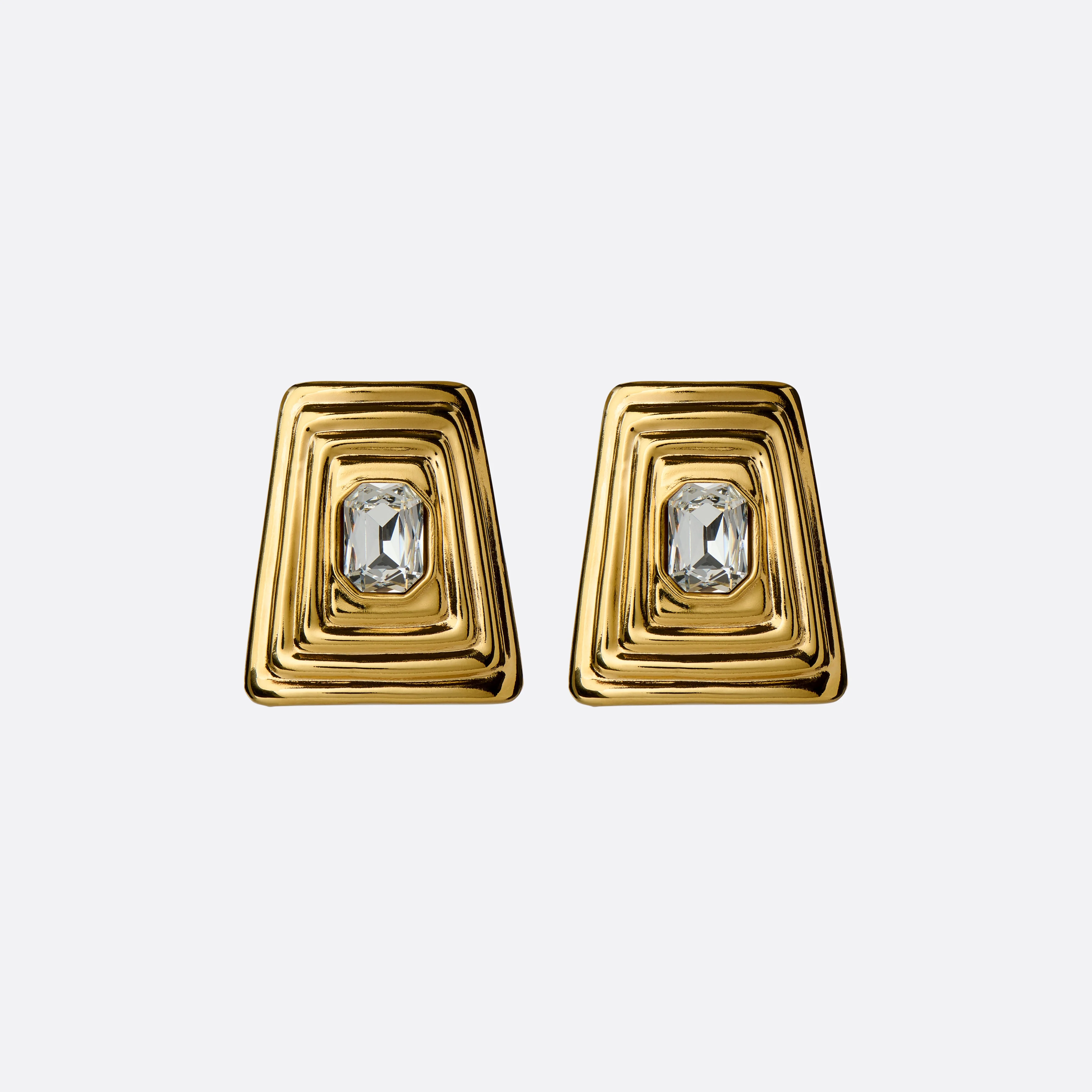 GOLD AND CRYSTAL EARRINGS - 1