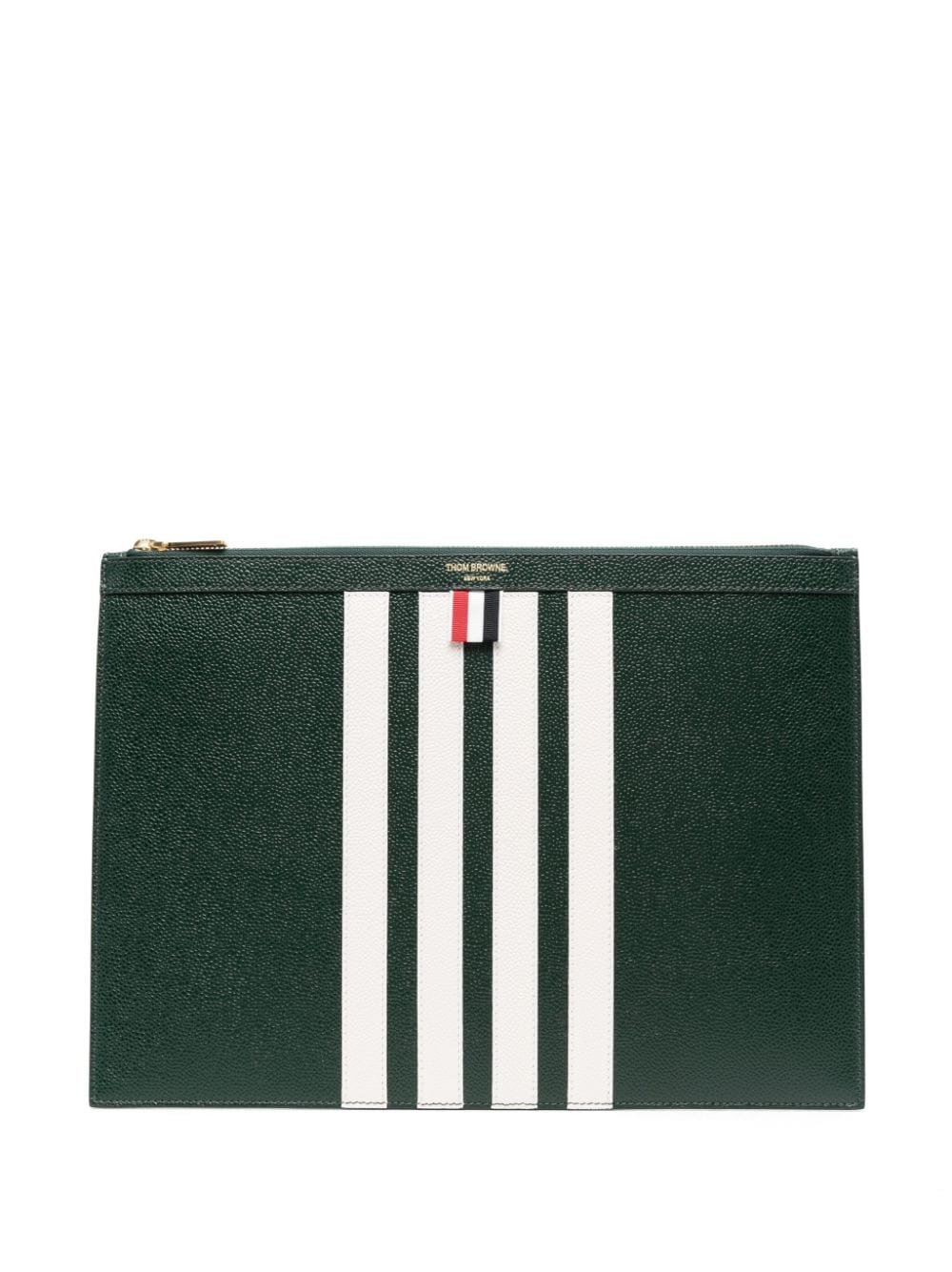 Vertical Intarsia Stripe Leather Medium Document Holder