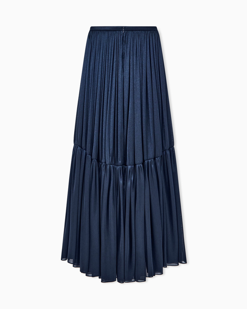 HIGH-WAISTED PLEATED LINED SKIRT IN LAMÉ SILK 2