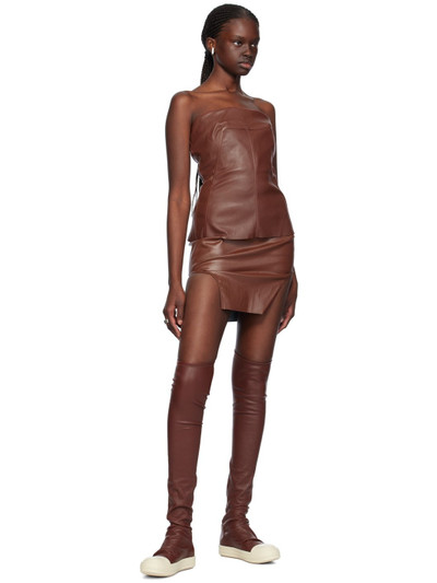 Rick Owens Burgundy Knee-High Stocking Boots outlook