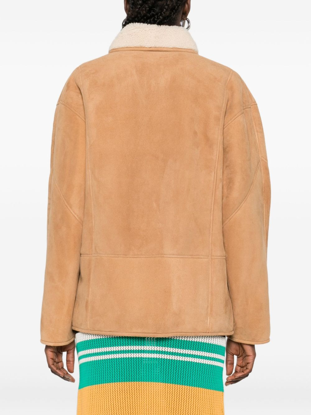 button-up suede jacket - 4