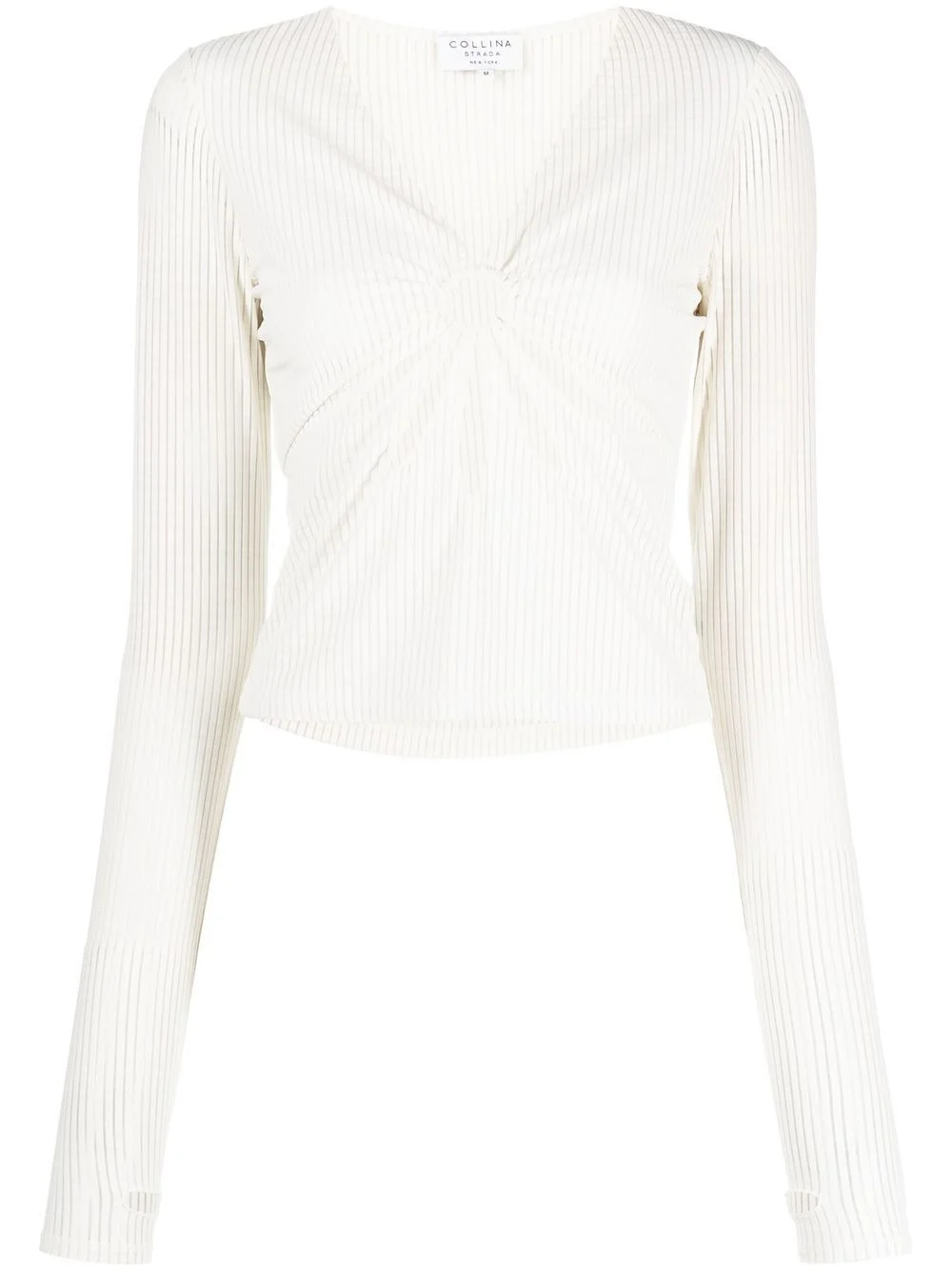 cut-out detailing v-neck top - 1