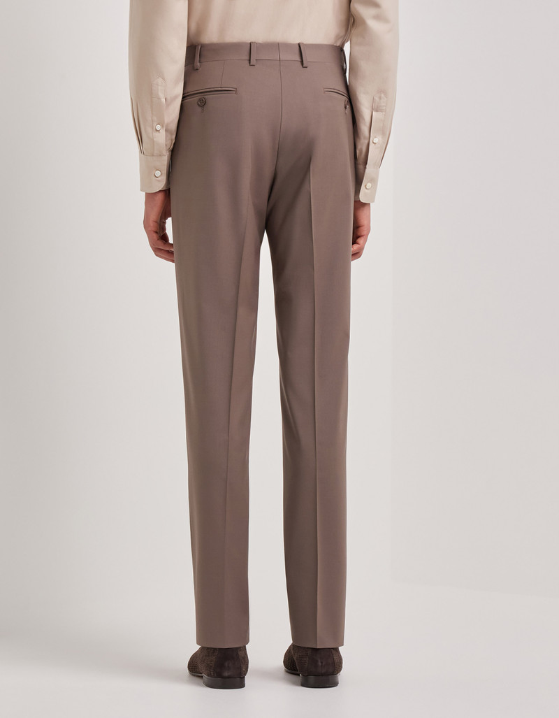 WALNUT STRETCH WOOL REGULAR-FIT PANTS 4