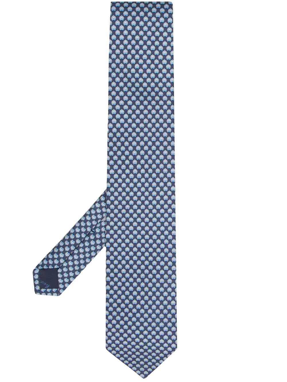 Gancini-print silk tie - 1