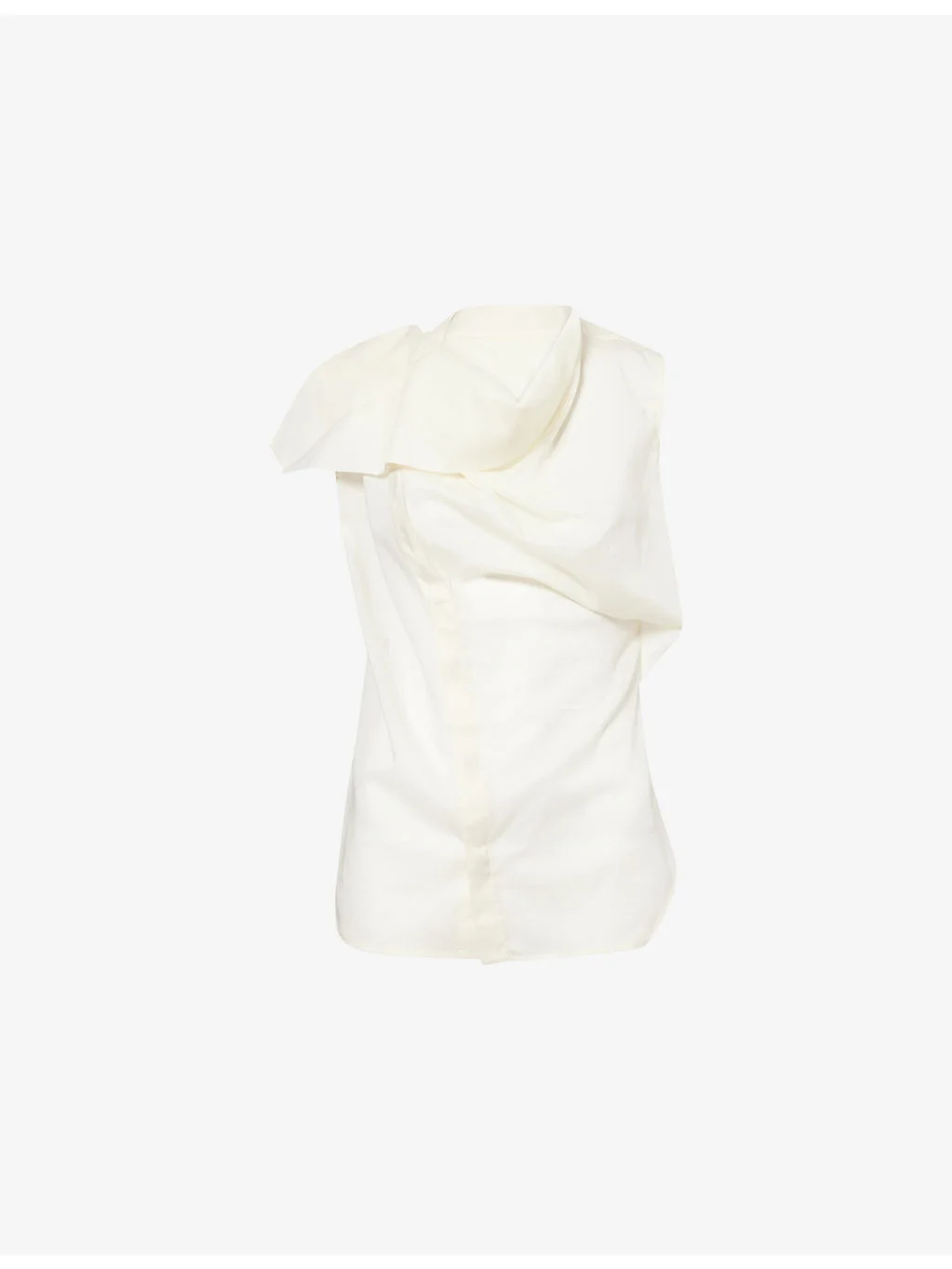 Island Draped Sleeveless Cotton Shirt - 1