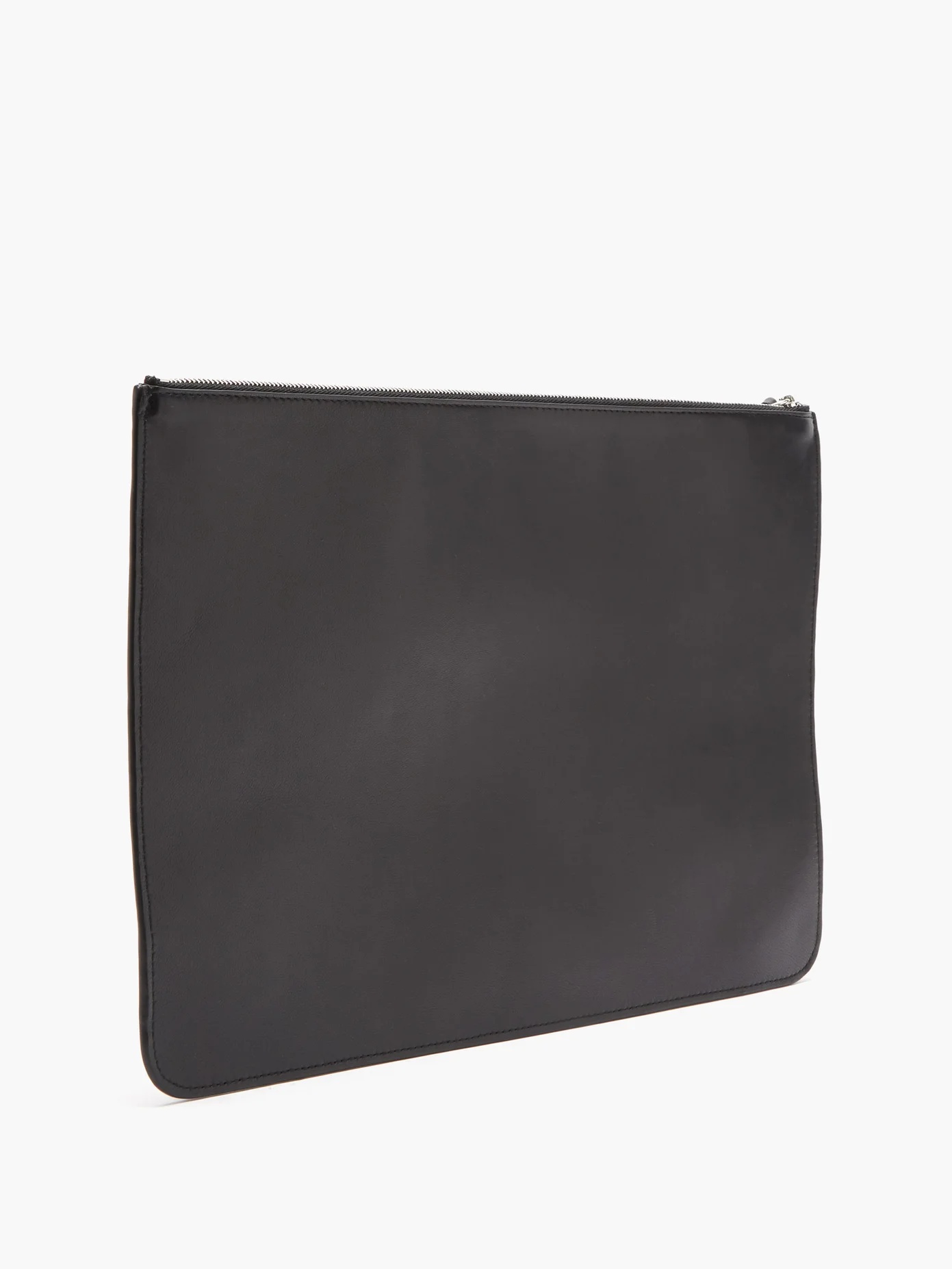 Logo-debossed leather pouch - 4