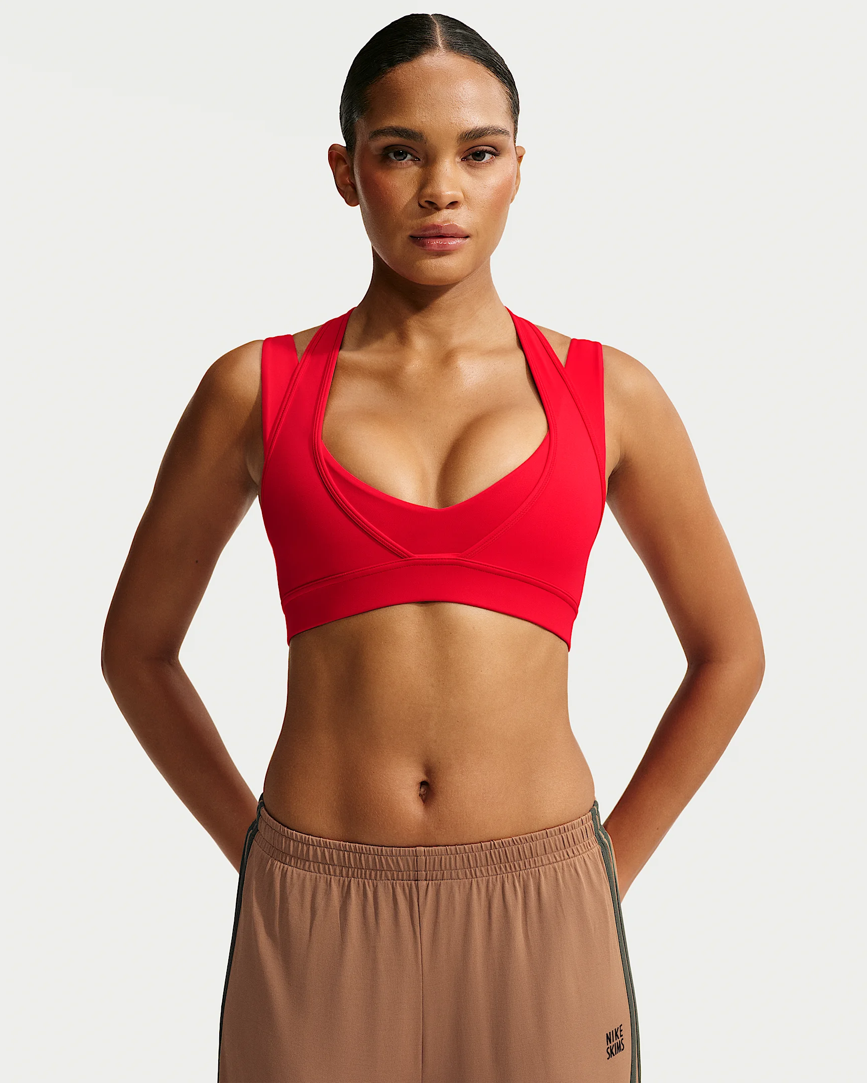 NikeSKIMS Matte Women's Double-Layer Plunge Bra - 1