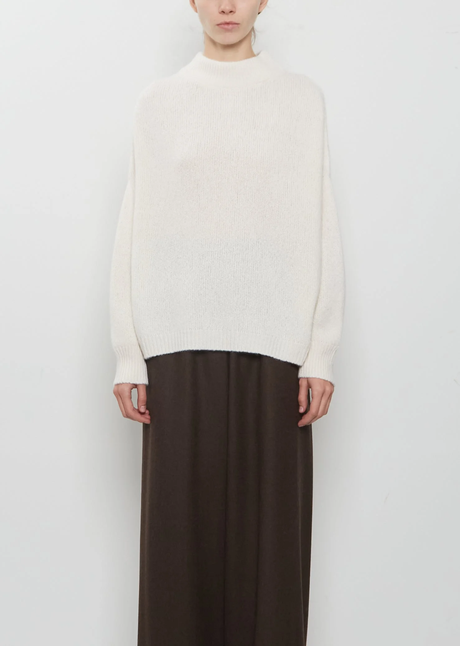 Classic Round Neck Sweater — Bone - 1