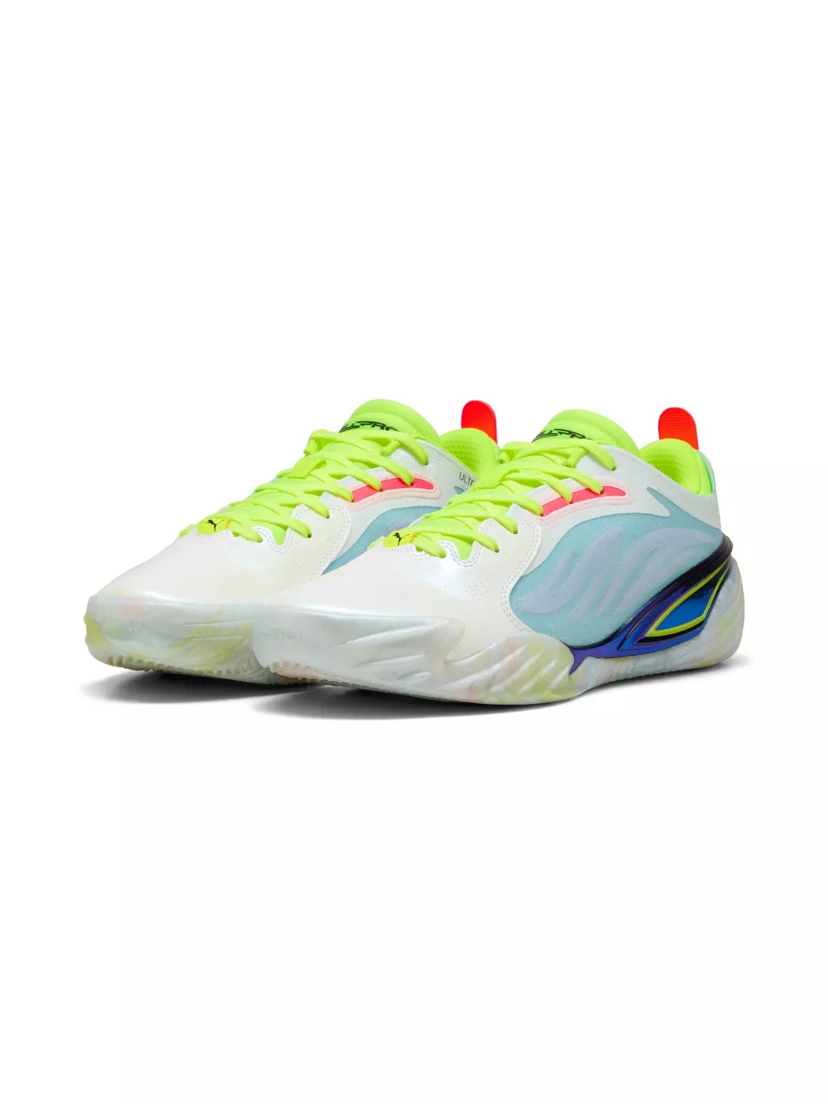 PUMA All-Pro NITRO Elite "White/Light Blue/Lime" Men's Basketball Shoe - 3