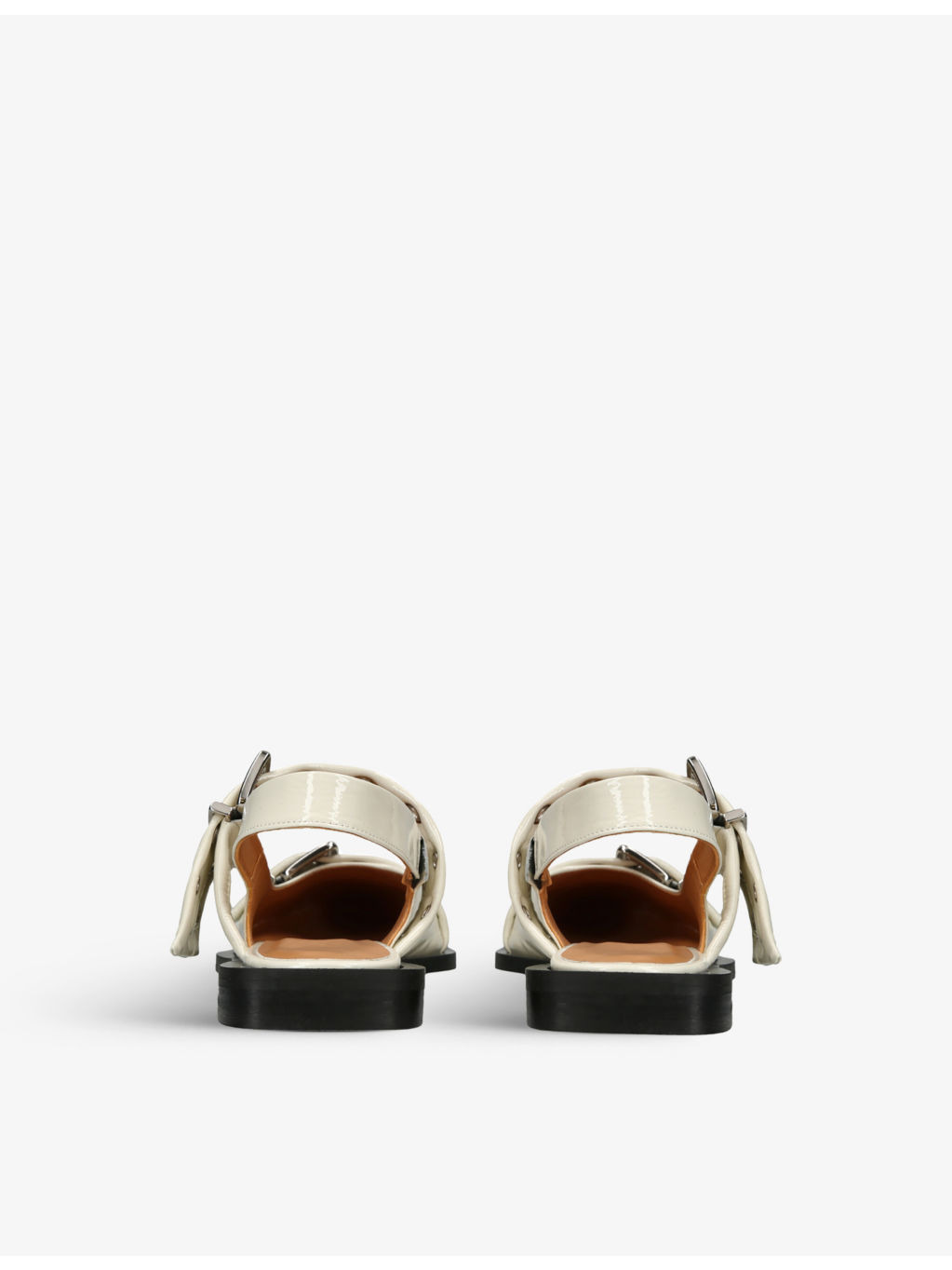 Buckle-embellished slingback leather ballet flats - 4