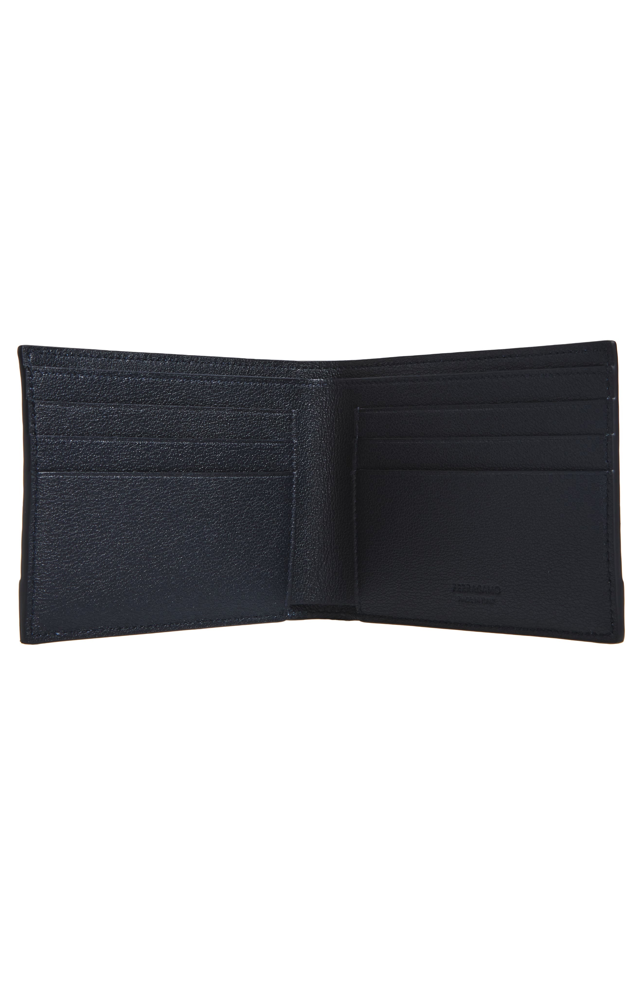 FERRAGAMO Gancio Embossed Leather Bifold Wallet in Bluemarine at Nordstrom - 2