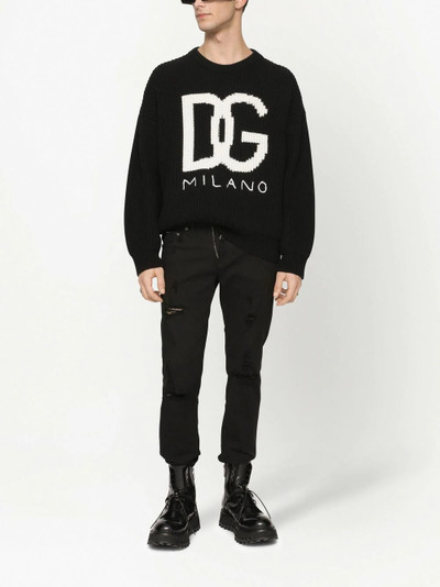 Dolce & Gabbana DG intarsia-knit cashmere-wool jumper outlook