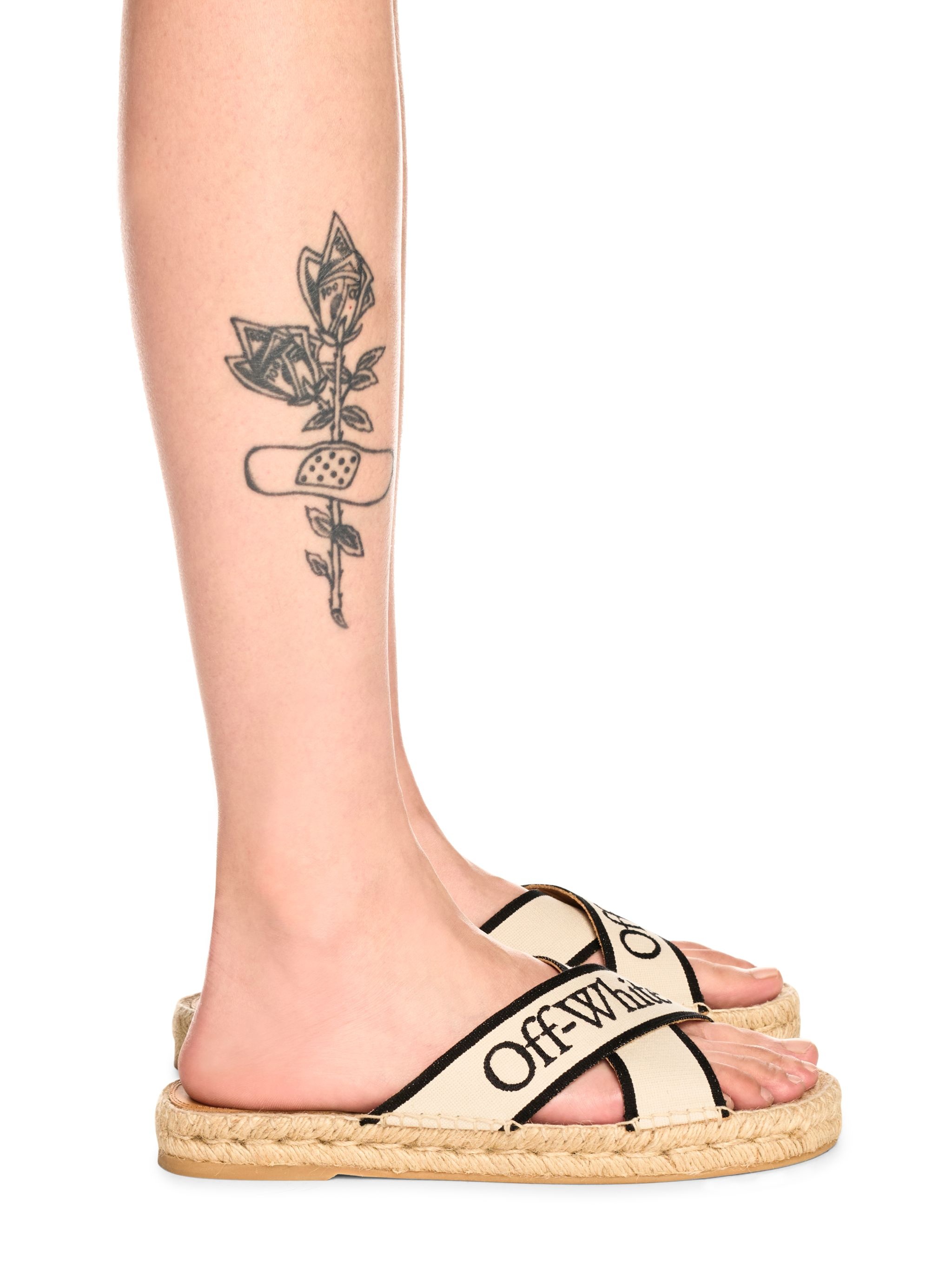Beige/black Criss-cross Espadrilles - 6