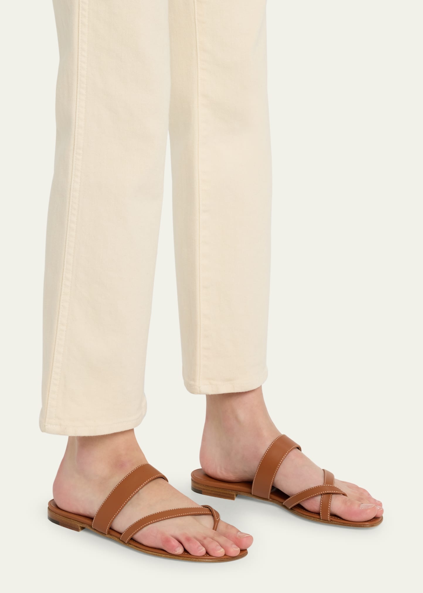 Susa Flat Leather Sandals - 2